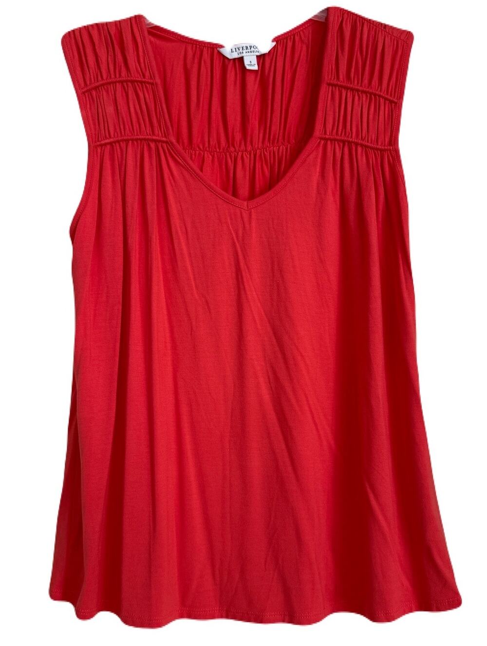 Liverpool Los Angeles Ruched V-Neck Tank Top - NWT - Size Small